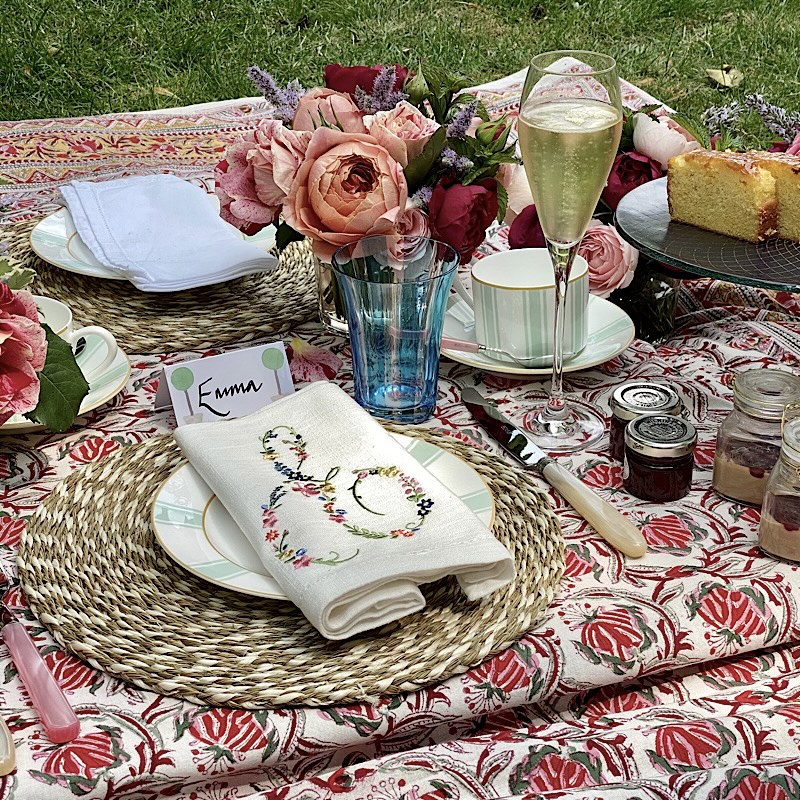 Picnic set up at the Belmond Cadogan