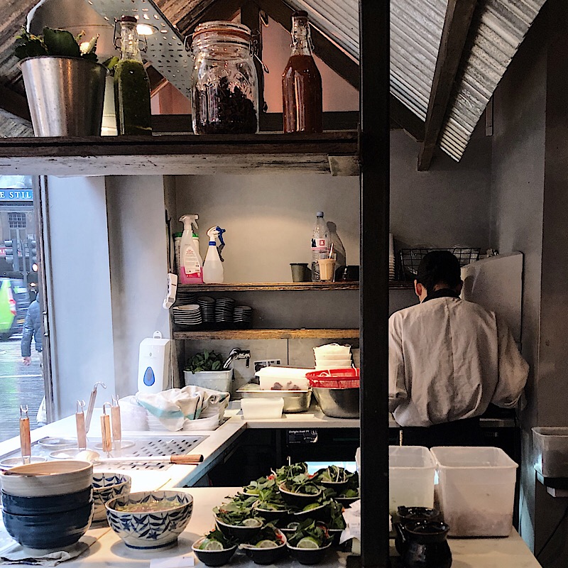 © LLW Viet Food London - Window kitchen at Viet Food in Chinatown.