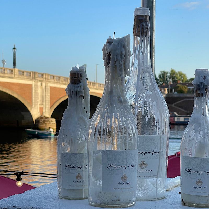 Whispering Angel terrace on the river thames at The Mitre